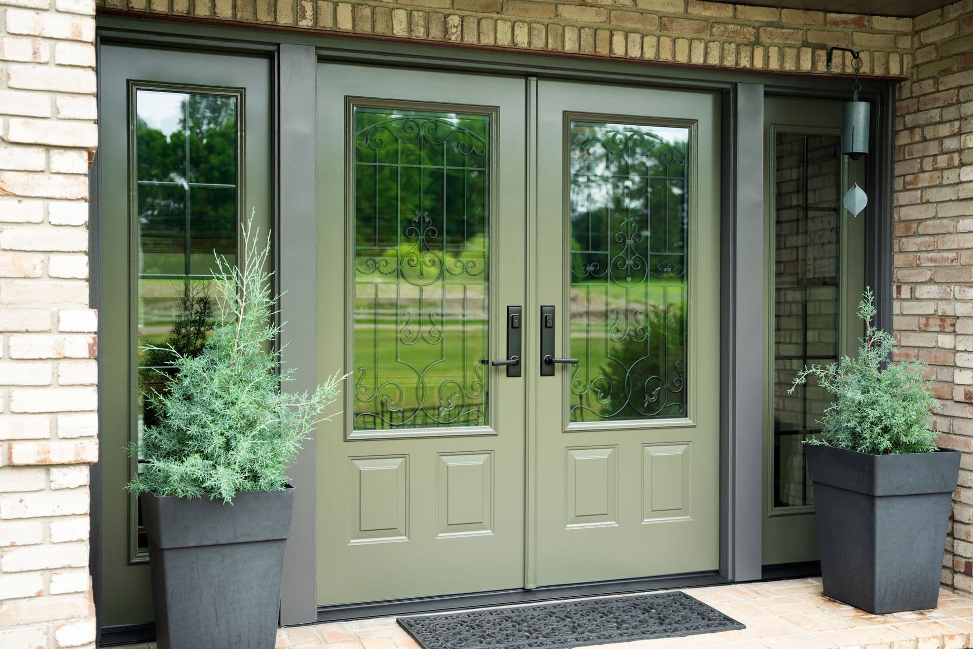 Green ProVia front doors
